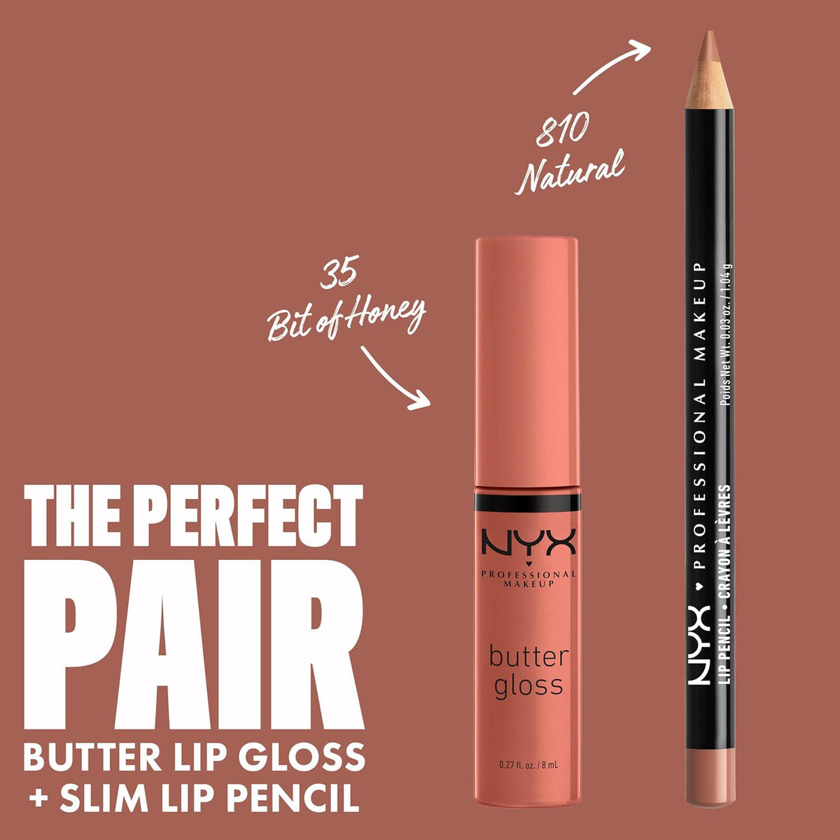 NYX PROFESSIONAL MAKEUP Butter Gloss, Non-Sticky Lip Gloss - Bit Of Honey (Peach Nude),