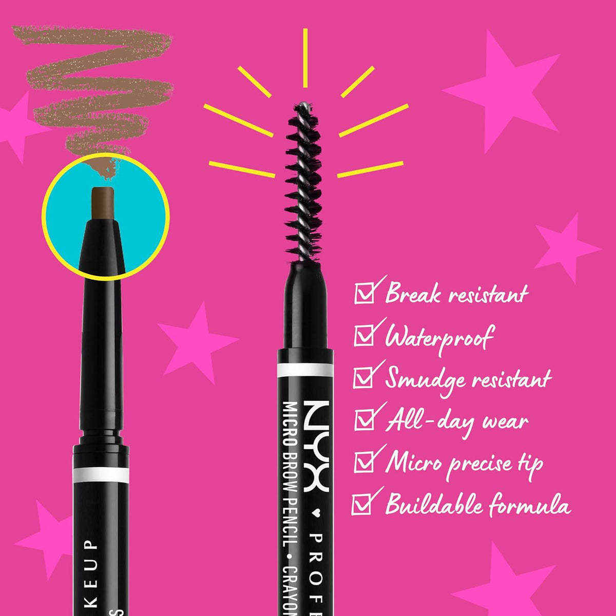 NYX PROFESSIONAL MAKEUP Micro Brow Pencil, Precise Eyebrow Pencil - Blonde,