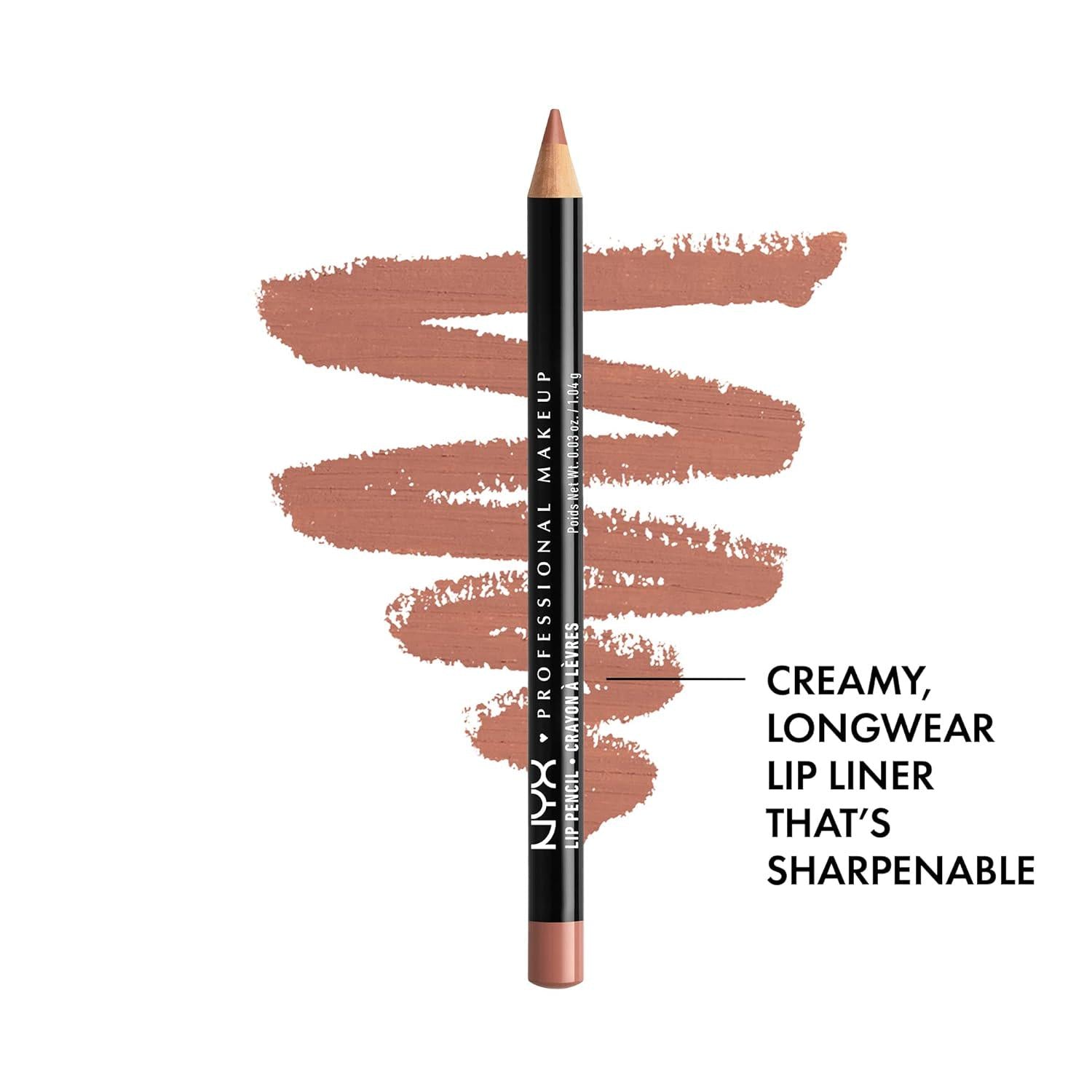 NYX PROFESSIONAL MAKEUP Slim Lip Pencil (Peakaboo Neutral) + Butter Gloss (Sugar Glass, Clear), 3-Pack Bundle,