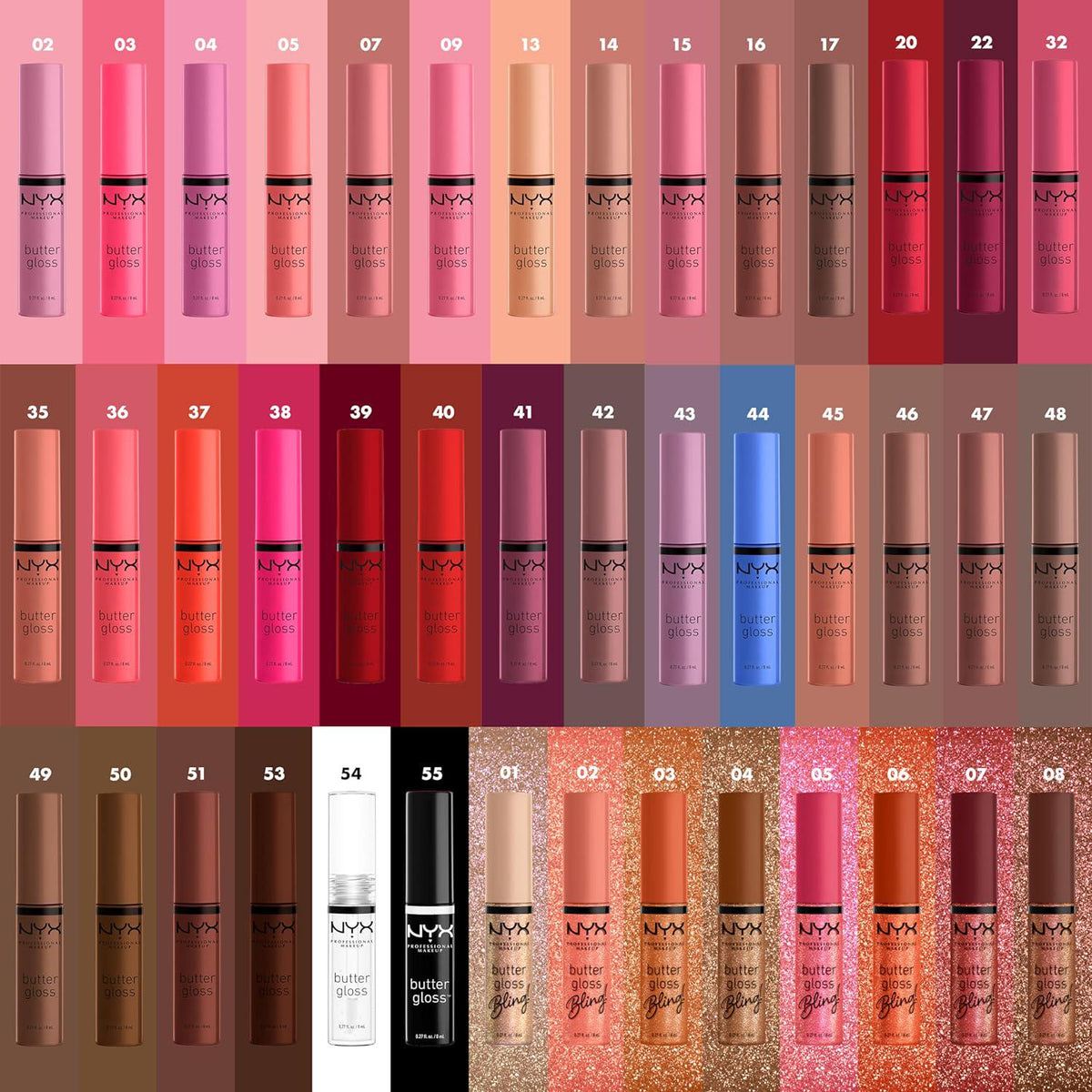 NYX PROFESSIONAL MAKEUP Butter Gloss Bling Lip Gloss, Non Sticky And Shiny Vegan Lip Makeup - Pay Me In Gold,
