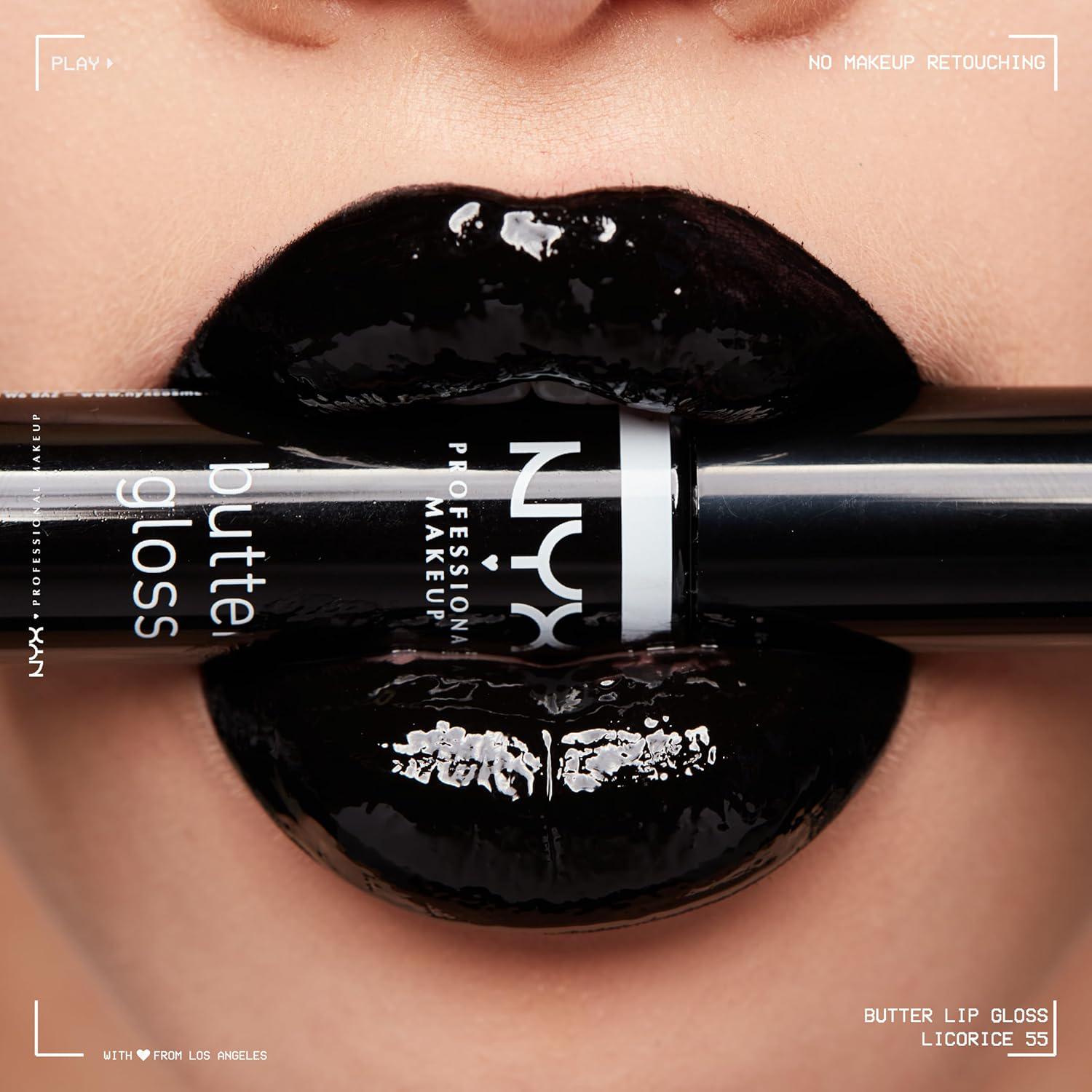 NYX PROFESSIONAL MAKEUP Butter Gloss, Non-Sticky Lip Gloss - Licorice (Black),