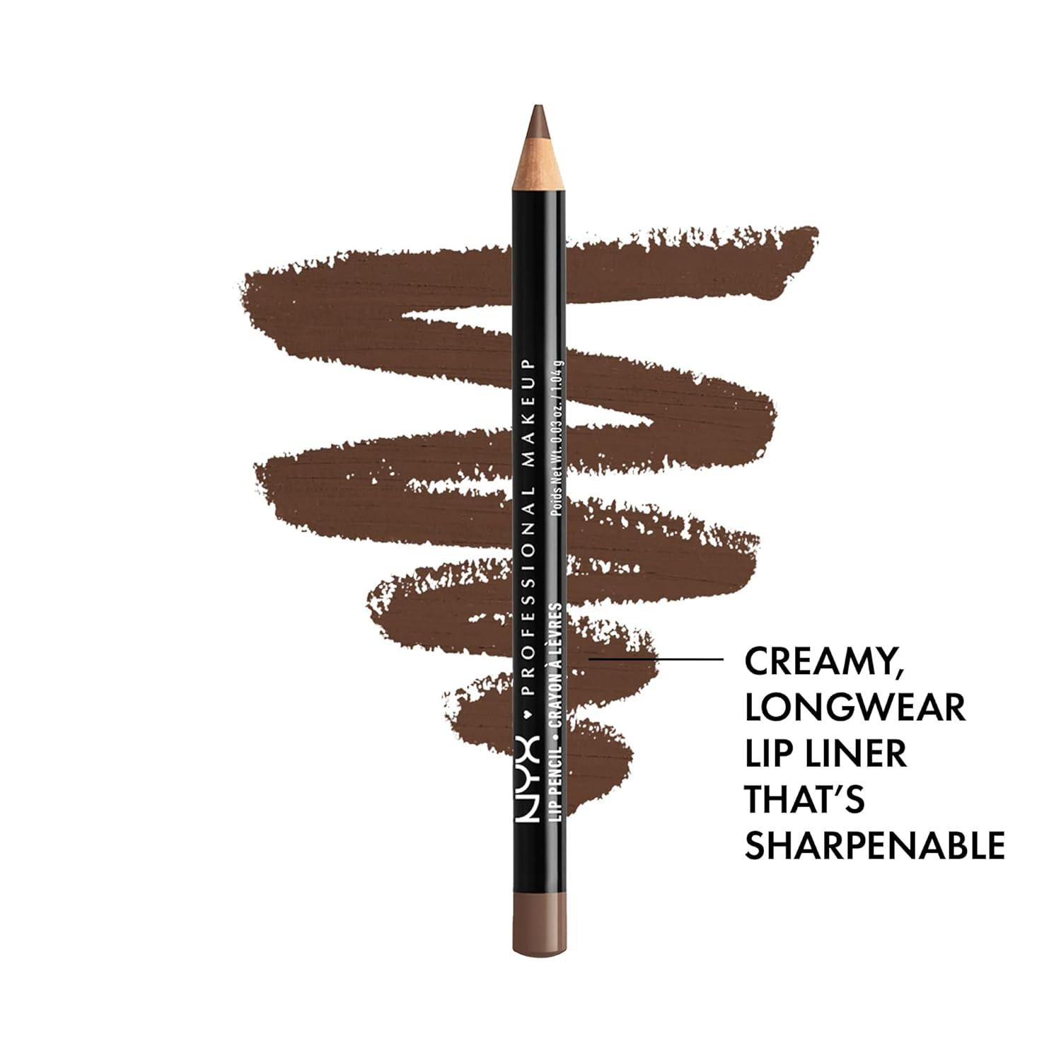 NYX PROFESSIONAL MAKEUP Slim Lip Pencil (Espresso) + Butter Gloss (Sugar Glass, Clear), 3-Pack Bundle,