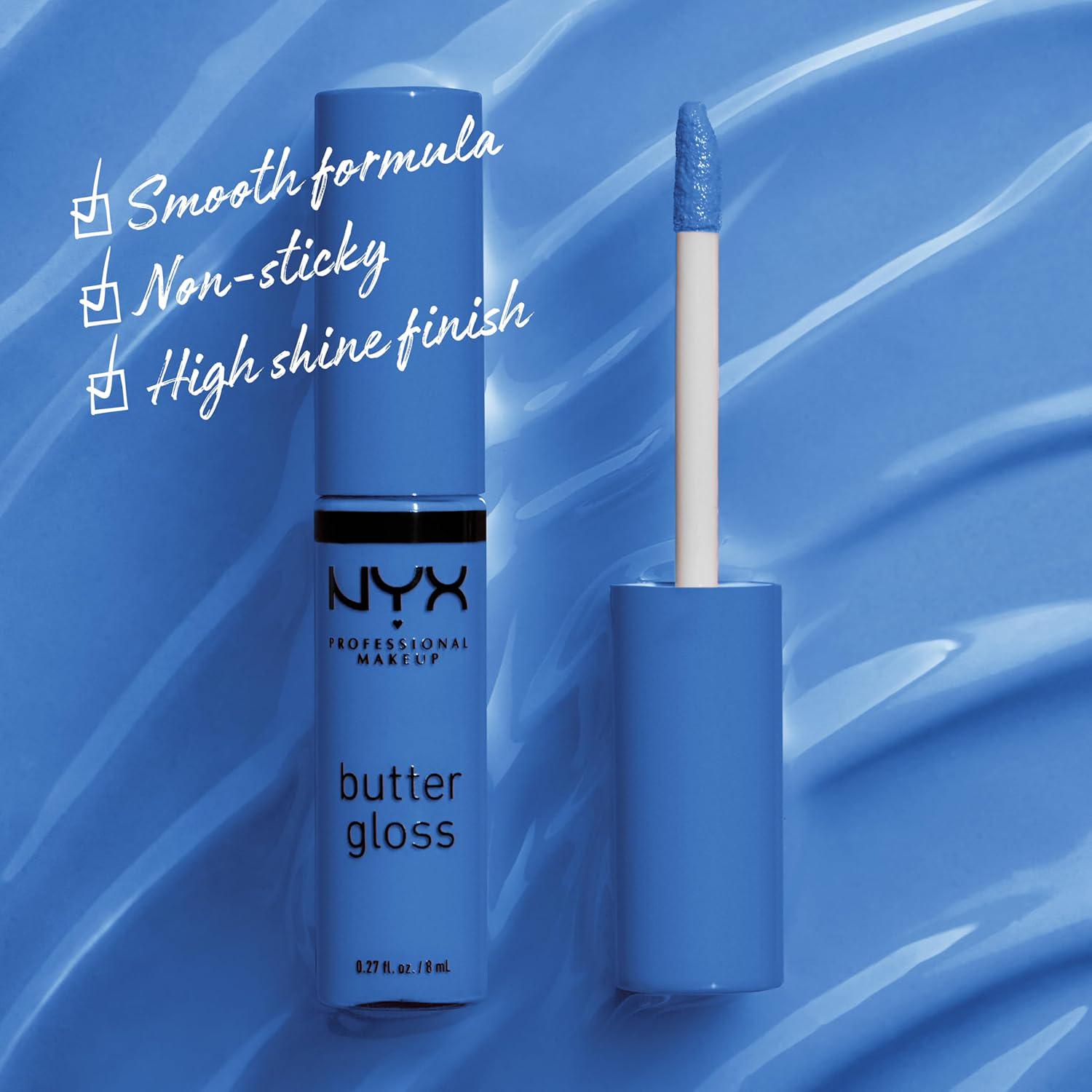 NYX PROFESSIONAL MAKEUP Butter Gloss, Non-Sticky Lip Gloss - Blueberry Tart (Periwinkle Blue),