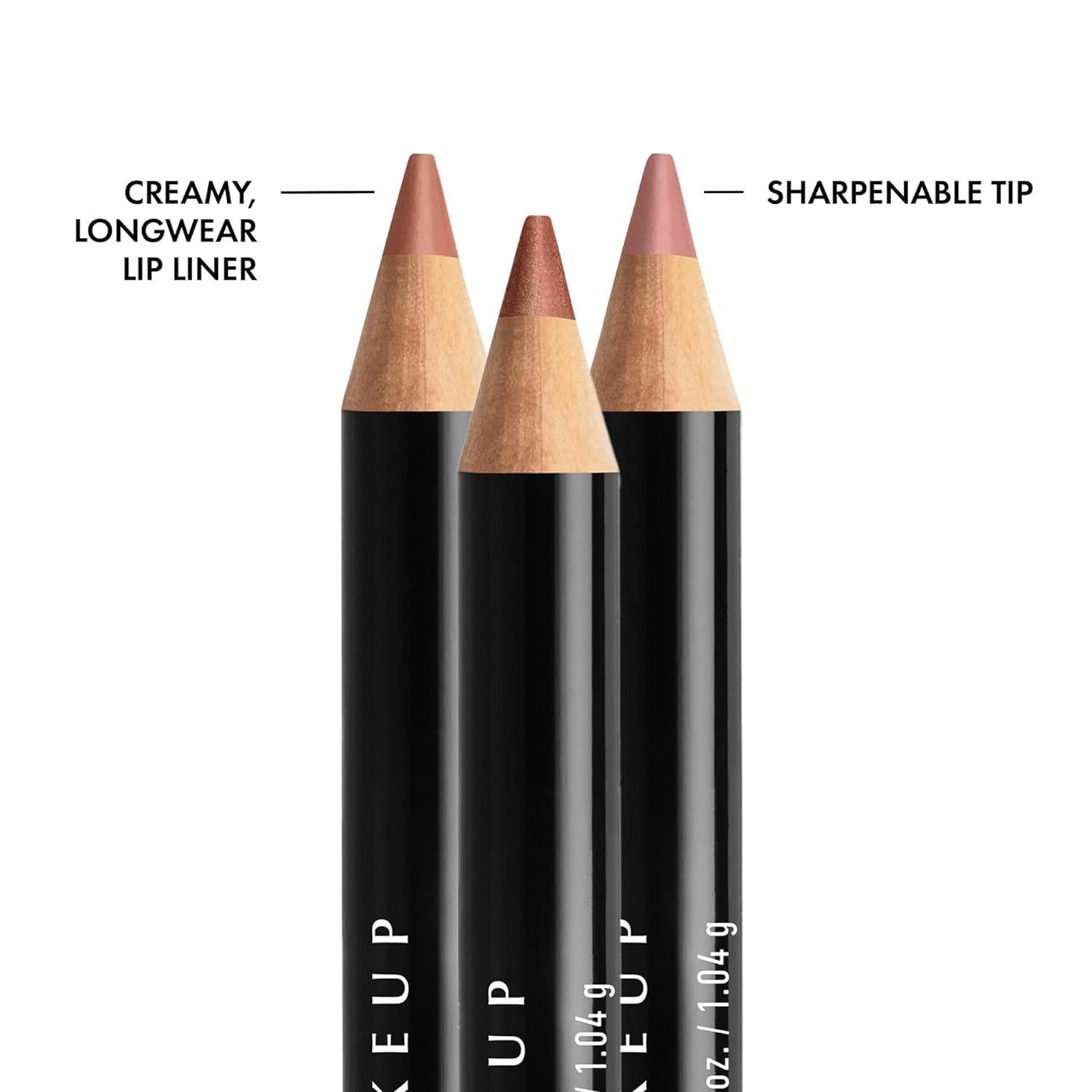 NYX PROFESSIONAL MAKEUP Slim Lip Liner Set, Long-Lasting Creamy Lip Liner Pack Of 3 (Peakaboo Neutral, Nude Pink, Ever),