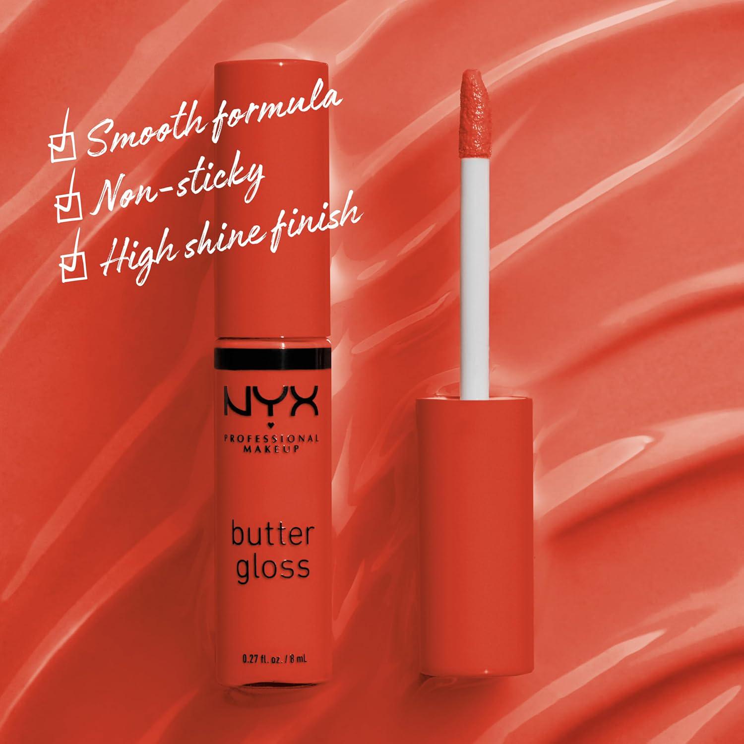 NYX PROFESSIONAL MAKEUP Butter Gloss, Non-Sticky Lip Gloss - Orangesicle (Orange),
