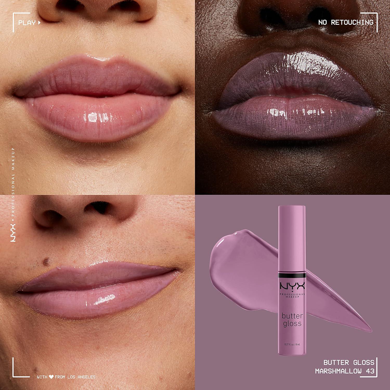 NYX PROFESSIONAL MAKEUP Butter Gloss, Non-Sticky Lip Gloss - Marshmallow (Muted Lilac),