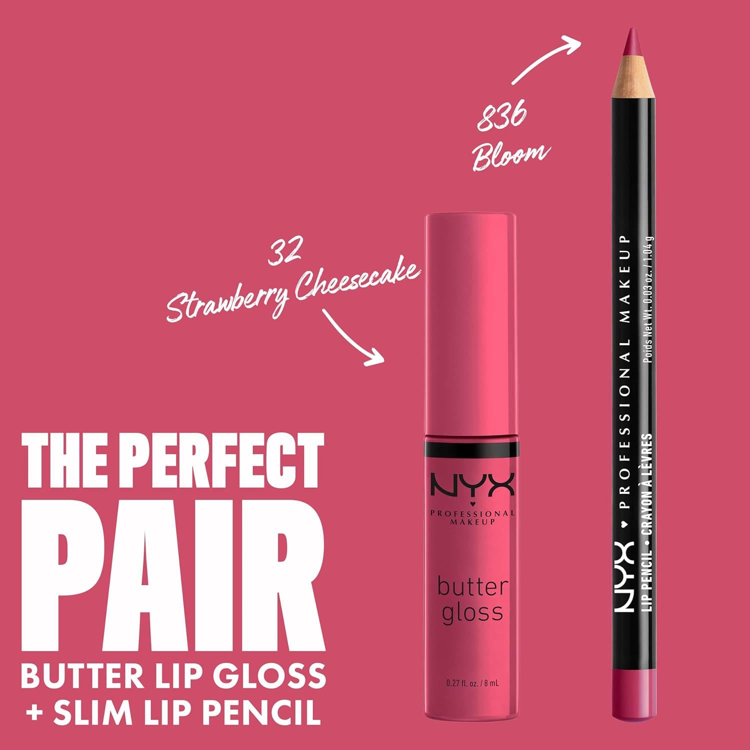 NYX PROFESSIONAL MAKEUP Butter Gloss, Non-Sticky Lip Gloss - Strawberry Cheesecake (Warm Pink),
