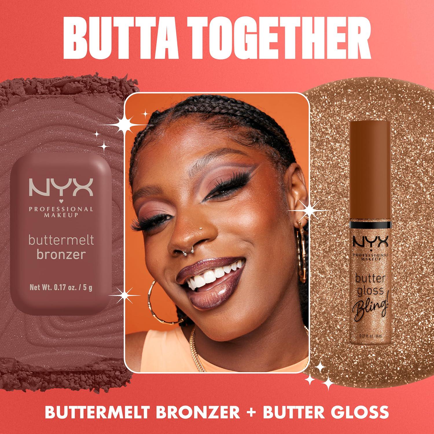 NYX PROFESSIONAL MAKEUP Butter Gloss Bling Lip Gloss, Non Sticky And Shiny Vegan Lip Makeup - Pricey,