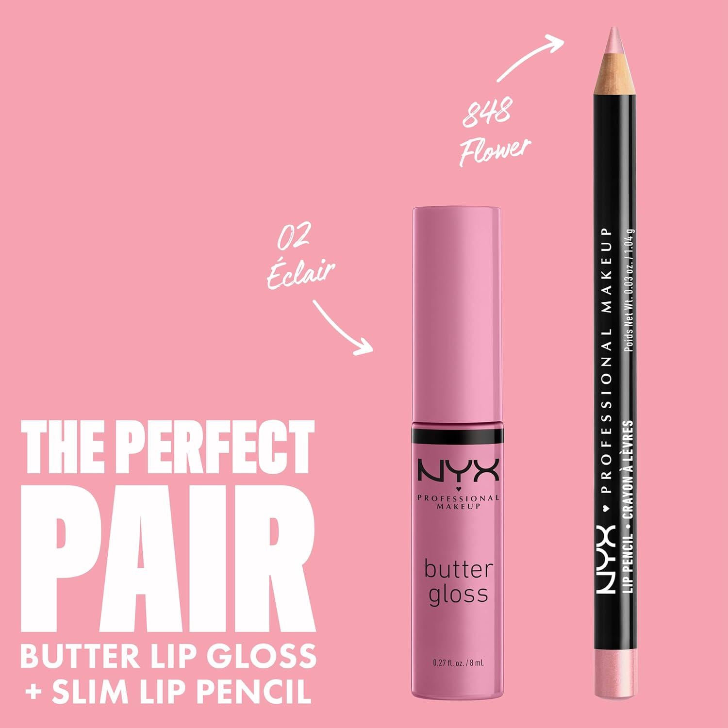 NYX PROFESSIONAL MAKEUP Butter Gloss, Non-Sticky Lip Gloss - Eclair (Pink),