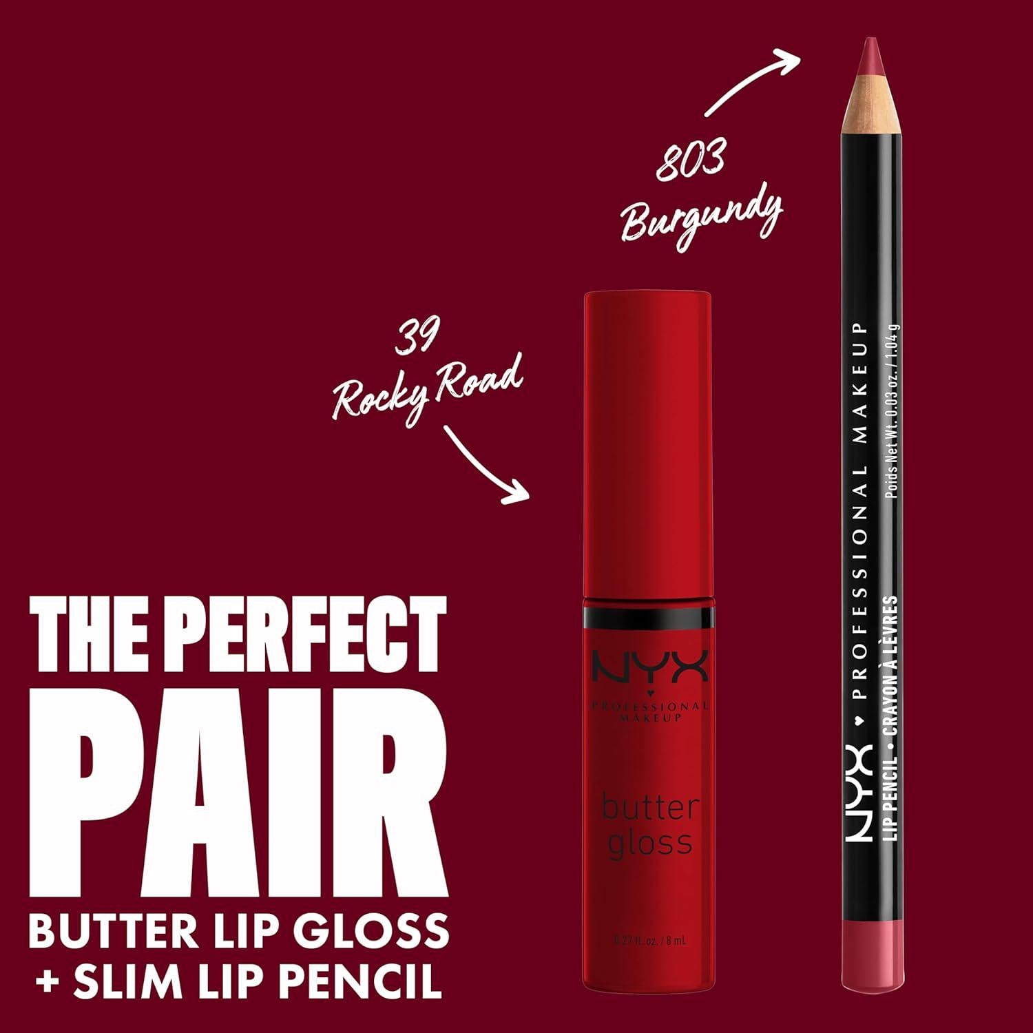 NYX PROFESSIONAL MAKEUP Butter Gloss, Non-Sticky Lip Gloss - Rocky Road (Wine),