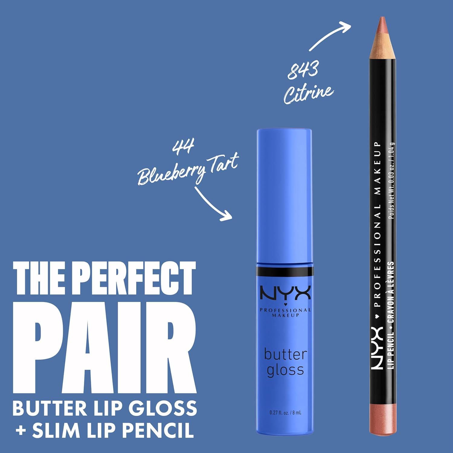 NYX PROFESSIONAL MAKEUP Butter Gloss, Non-Sticky Lip Gloss - Blueberry Tart (Periwinkle Blue),