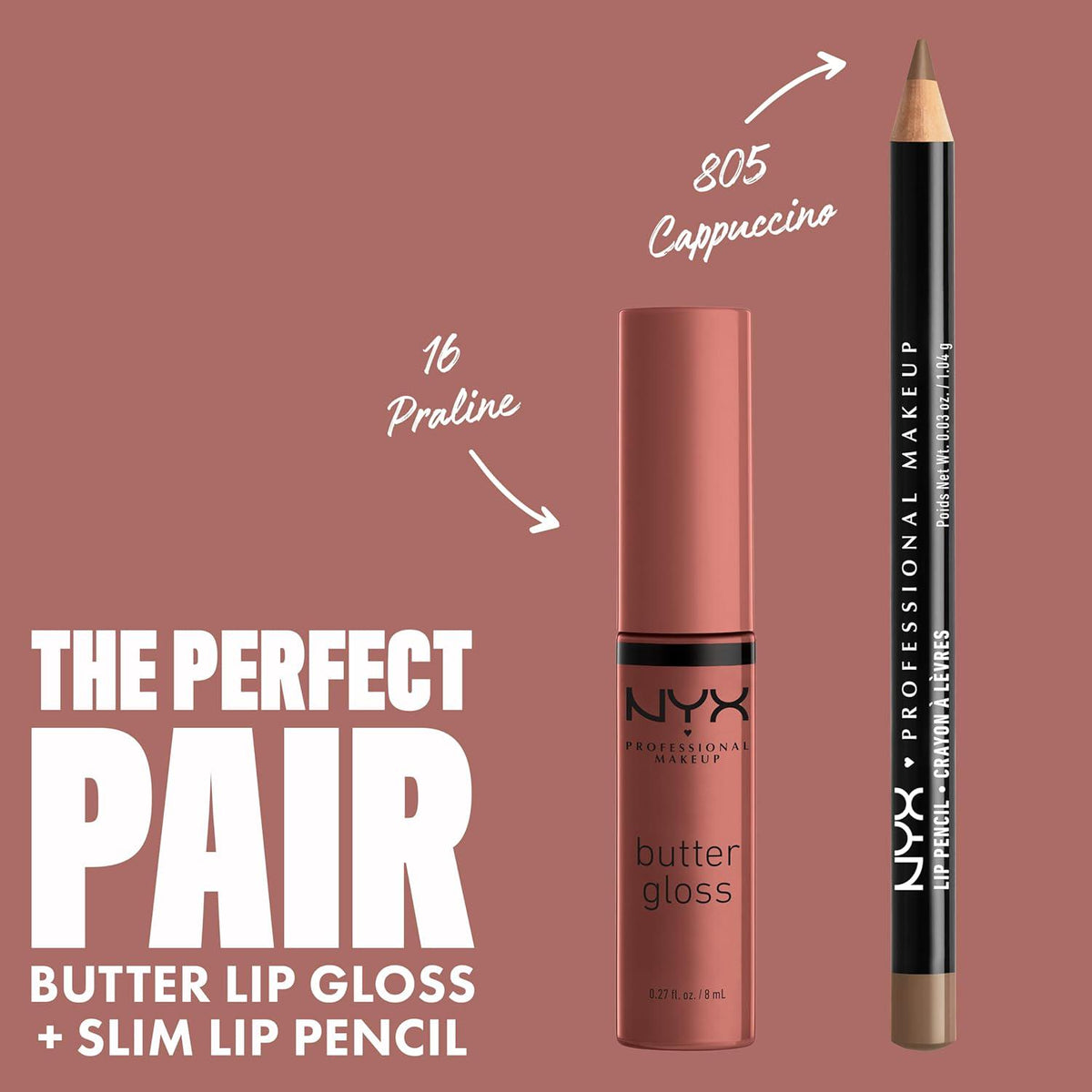 NYX PROFESSIONAL MAKEUP Butter Gloss, Non-Sticky Lip Gloss - Praline (Deep Nude),