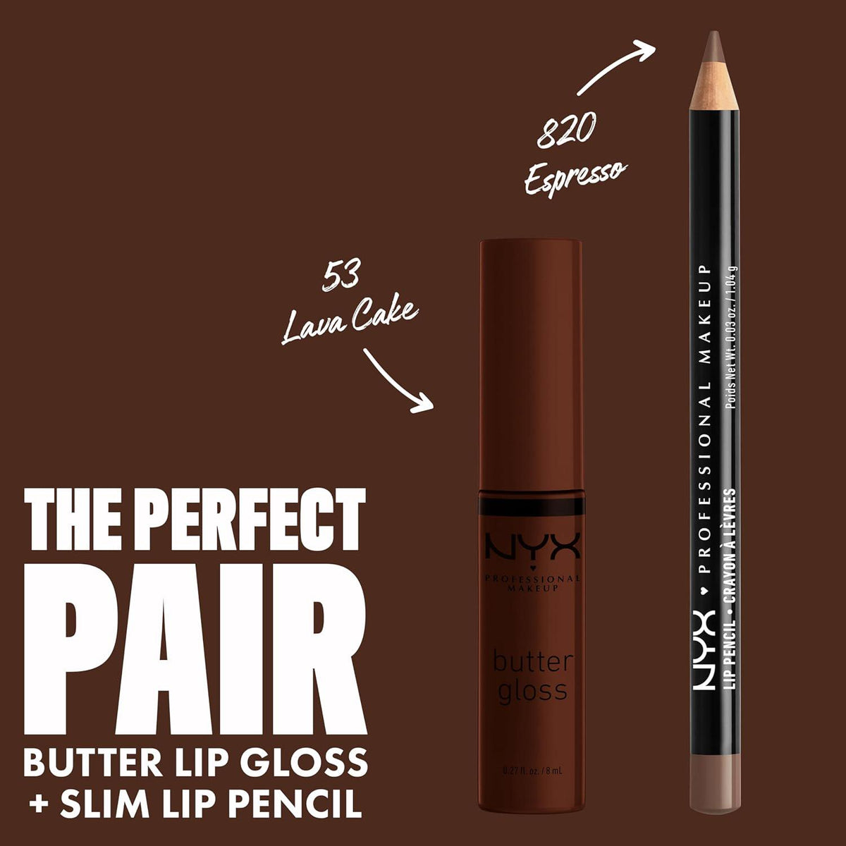 NYX PROFESSIONAL MAKEUP Butter Gloss Brown Sugar, Non-Sticky Lip Gloss - Lava Cake (Rich Brown),