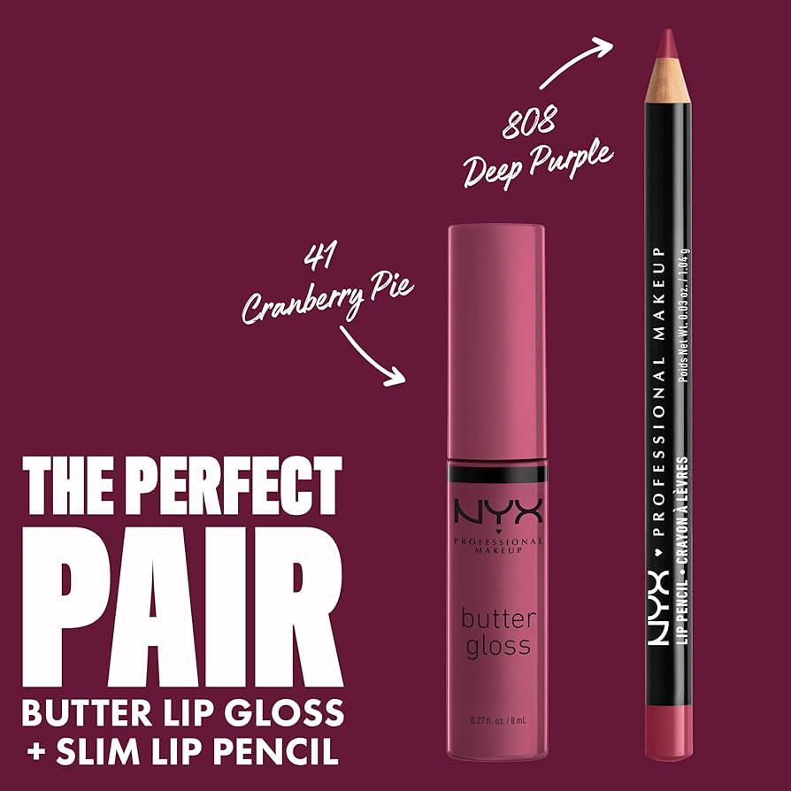 NYX PROFESSIONAL MAKEUP Butter Gloss, Non-Sticky Lip Gloss - Cranberry Pie (Mauve Purple),