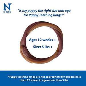 N-Bone Puppy Teething Ring Chicken Flavor 6 Rings Pack Soothing Chew for Puppies Helps Teething and Oral Care 113048