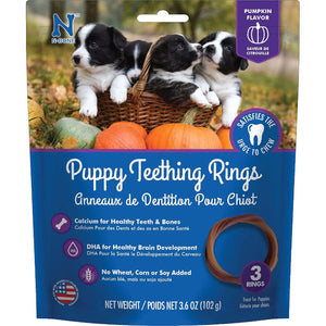 N Bone Pumpkin Puppy Teething Ring 3.6 oz Pack with 3 Rings for Healthy Chewing