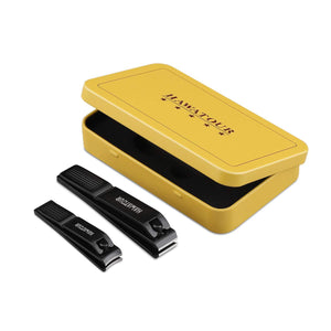 HAWATOUR Nail Clippers Set, Ultra Sharp Sturdy Fingernail And Toenail Clipper Cutters With Visibly Tin Case, Black