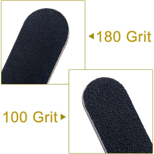 HeeYaa Nail File 10 PCS Professional Double Sided 100/180 Grit Nail Files Emery Board Black Manicure Pedicure Tool And Nail Buffering Files
