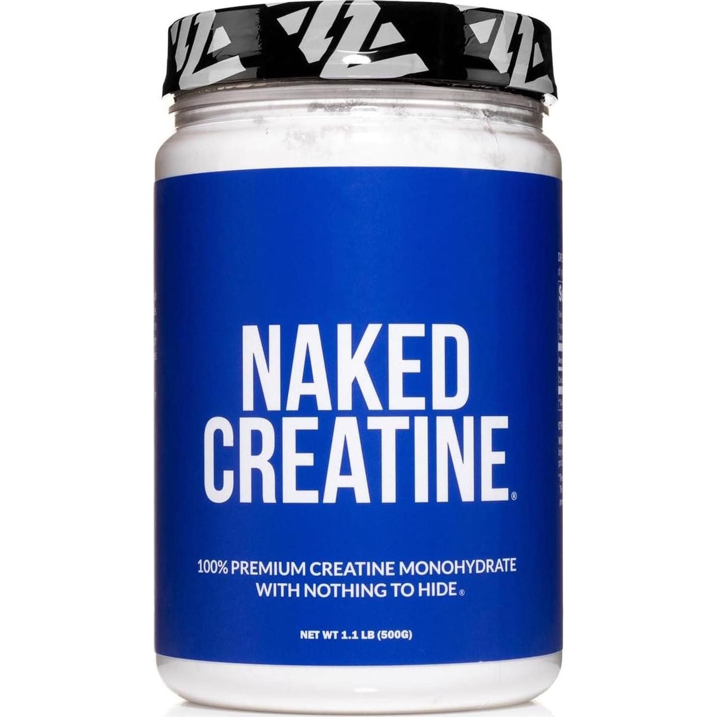 Naked Nutrition Pure Micronized Creatine Monohydrate, 500g, Unflavored, Non-GMO, Vegan, Gluten-Free, No Fillers, Supports Muscle Growth