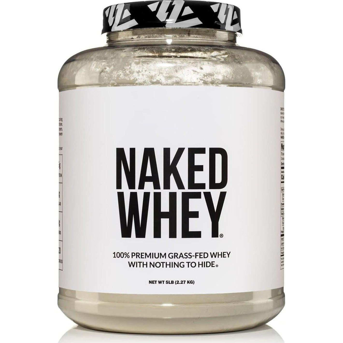 Naked Nutrition Naked WHEY 5LB 100% Grass Fed Unflavored Whey Protein Powder - Only 1 Ingredient, Undenatured - No GMO, Soy Or Gluten - No Preservatives - Promote Muscle Growth And Recovery - 76 Servings
