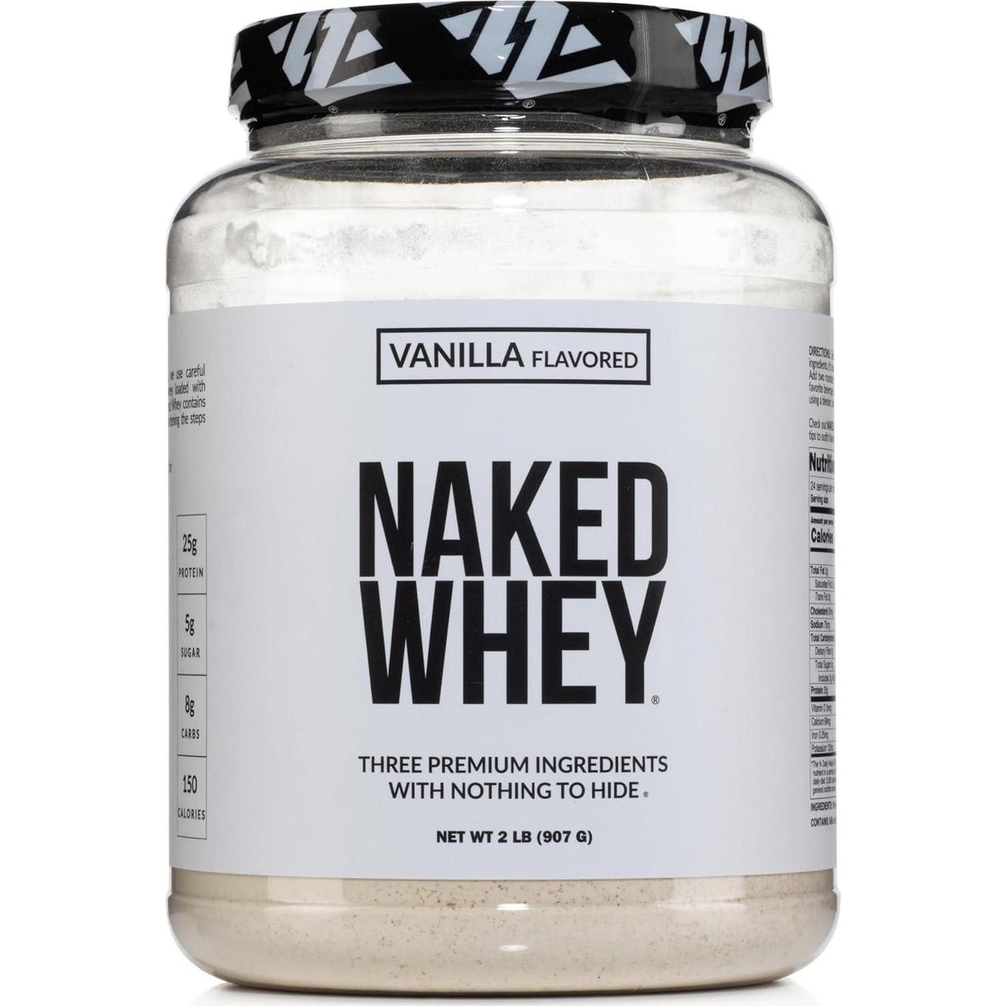 Naked Nutrition Naked Whey Vanilla Protein Powder - Only 3 Ingredients - Grass Fed Whey Protein Powder, Vanilla Flavor, And Organic Coconut Sugar, No GMO, No Soy, And Gluten Free - 24 Servings