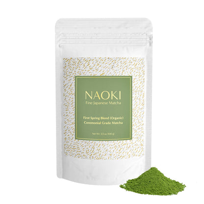 Naoki Matcha Organic Ceremonial First Spring Blend, Authentic Japanese First Harvest Ceremonial Grade Matcha Powder from Kagoshima, Japan, 100g (35oz)