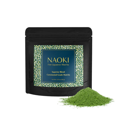 Naoki Matcha, Superior Ceremonial Blend, Authentic Japanese First Harvest, Ceremonial Grade Matcha Green Tea Powder from Uji Kyoto, 50g (175 oz)