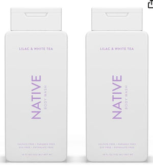 Native Native Body Wash Contains Naturally Derived Ingredients | For Women And Men, Sulfate, Paraben, And Dye Free Leaving Skin Soft And Hydrating | Lilac And White Tea 18 Oz - 2 Pk