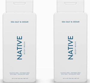 Native Native Body Wash Contains Naturally Derived Ingredients | For Women And Men, Sulfate, Paraben, And Dye Free Leaving Skin Soft And Hydrating | Sea Salt And Cedar 18 Oz - 2 Pk