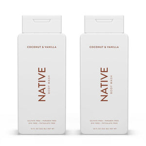 Native Native Body Wash Contains Naturally Derived Ingredients | For Women And Men, Sulfate, Paraben, And Dye Free Leaving Skin Soft And Hydrated | Coconut And Vanilla 18 Oz - 2 Pk