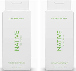 Native Native Body Wash Contains Naturally Derived Ingredients | For Women And Men, Sulfate, Paraben, And Dye Free Leaving Skin Soft And Hydrated | Cucumber And Mint 18 Oz - 2 Pk