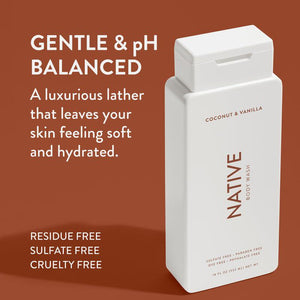 Native Native Body Wash Contains Naturally Derived Ingredients | For Women And Men, Sulfate, Paraben, And Dye Free Leaving Skin Soft And Hydrated | Coconut And Vanilla 18 Oz - 2 Pk