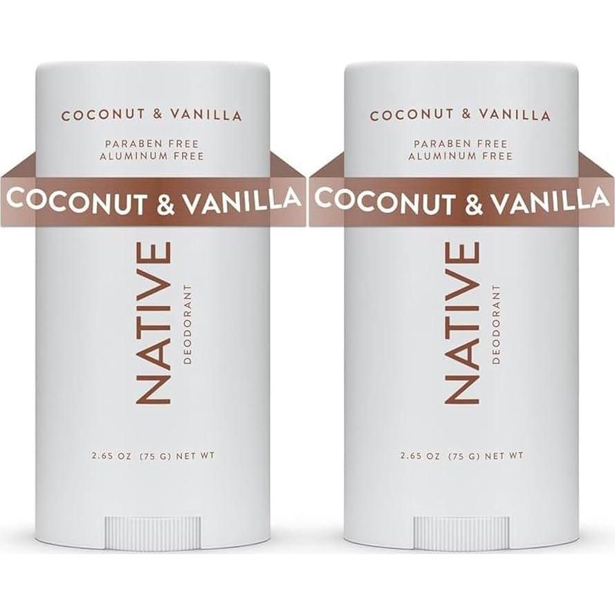 Native Deodorant Contains Naturally Derived Ingredients, 72 Hour Odor Control | Deodorant For Women And Men, Aluminum Free With Baking Soda, Coconut Oil And Shea Butter | Coconut And Vanilla, 2-Pack,