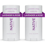 Native Deodorant Contains Naturally Derived Ingredients, 72 Hour Odor Control | Deodorant For Women And Men, Aluminum Free With Baking Soda, Coconut Oil And Shea Butter | Lavender And Rose, 2-Pack,
