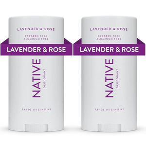 Native Deodorant Contains Naturally Derived Ingredients, 72 Hour Odor Control | Deodorant For Women And Men, Aluminum Free With Baking Soda, Coconut Oil And Shea Butter | Lavender And Rose, 2-Pack,