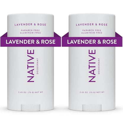 Native Deodorant Contains Naturally Derived Ingredients, 72 Hour Odor Control | Deodorant For Women And Men, Aluminum Free With Baking Soda, Coconut Oil And Shea Butter | Lavender And Rose, 2-Pack,