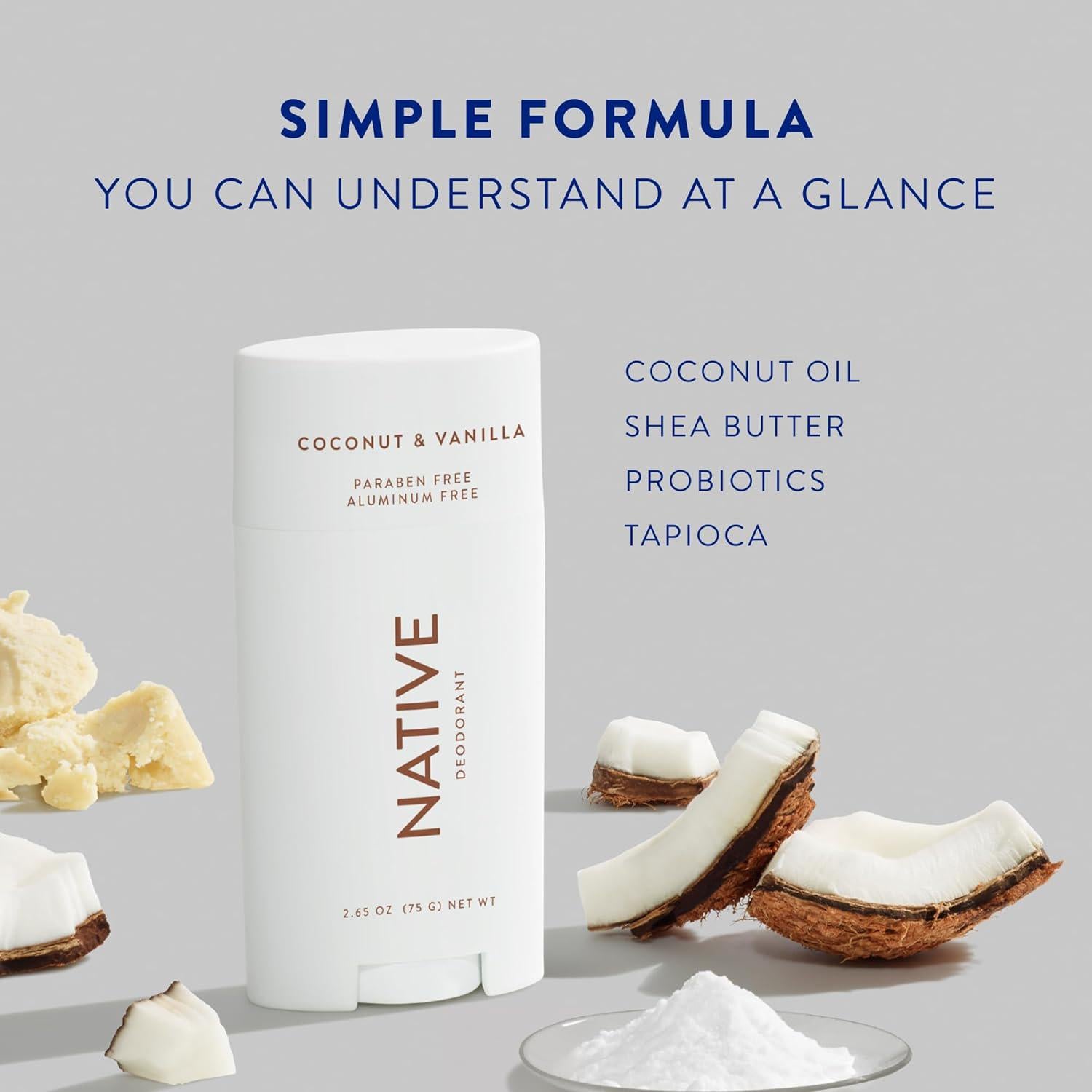 Native Deodorant Contains Naturally Derived Ingredients, 72 Hour Odor Control | Deodorant For Women And Men, Aluminum Free With Baking Soda, Coconut Oil And Shea Butter | Coconut And Vanilla,