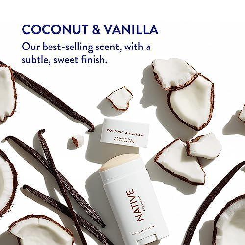 Native Deodorant Contains Naturally Derived Ingredients, 72 Hour Odor Control | Deodorant For Women And Men, Aluminum Free With Baking Soda, Coconut Oil And Shea Butter | Coconut And Vanilla, 3-Pack,