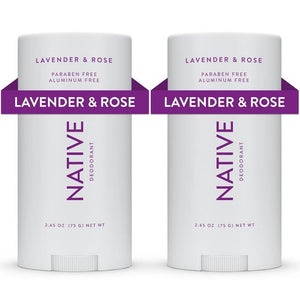 Native Deodorant Contains Naturally Derived Ingredients, 72 Hour Odor Control | Deodorant For Women And Men, Aluminum Free With Baking Soda, Coconut Oil And Shea Butter | Lavender And Rose, 2-Pack,