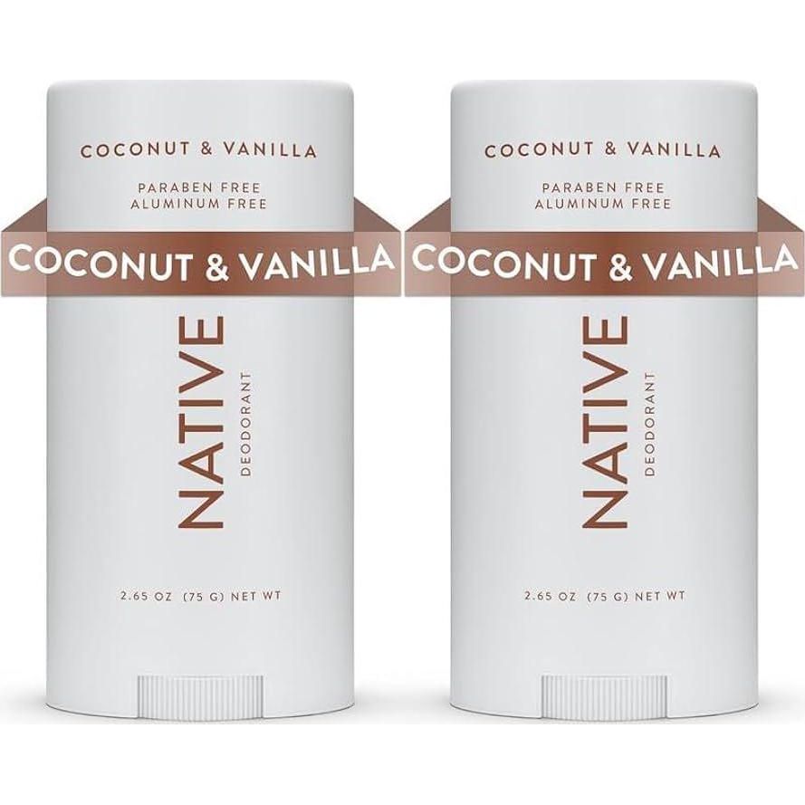 Native Deodorant Contains Naturally Derived Ingredients, 72 Hour Odor Control | Deodorant For Women And Men, Aluminum Free With Baking Soda, Coconut Oil And Shea Butter | Coconut And Vanilla, 2-Pack,
