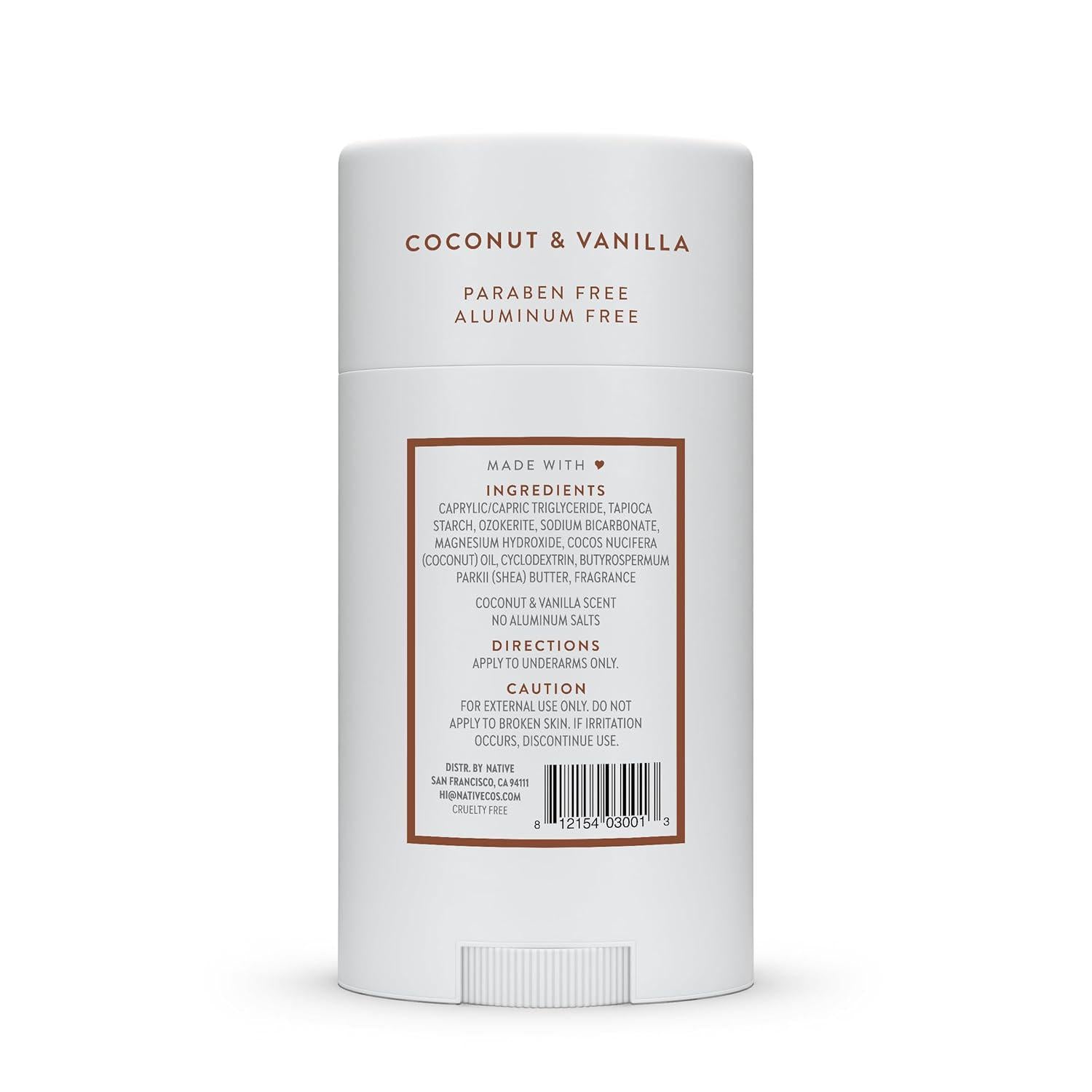 Native Deodorant Contains Naturally Derived Ingredients, 72 Hour Odor Control | Deodorant For Women And Men, Aluminum Free With Baking Soda, Coconut Oil And Shea Butter | Coconut And Vanilla,