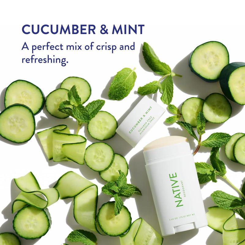 Native Deodorant Contains Naturally Derived Ingredients, 72 Hour Odor Control | Deodorant For Women And Men, Aluminum Free With Baking Soda, Coconut Oil And Shea Butter | Cucumber And Mint,