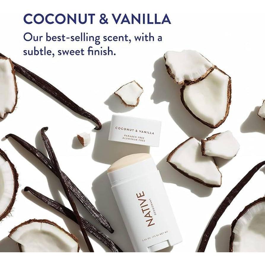 Native Deodorant Contains Naturally Derived Ingredients, 72 Hour Odor Control | Deodorant For Women And Men, Aluminum Free With Baking Soda, Coconut Oil And Shea Butter | Coconut And Vanilla, 2-Pack,