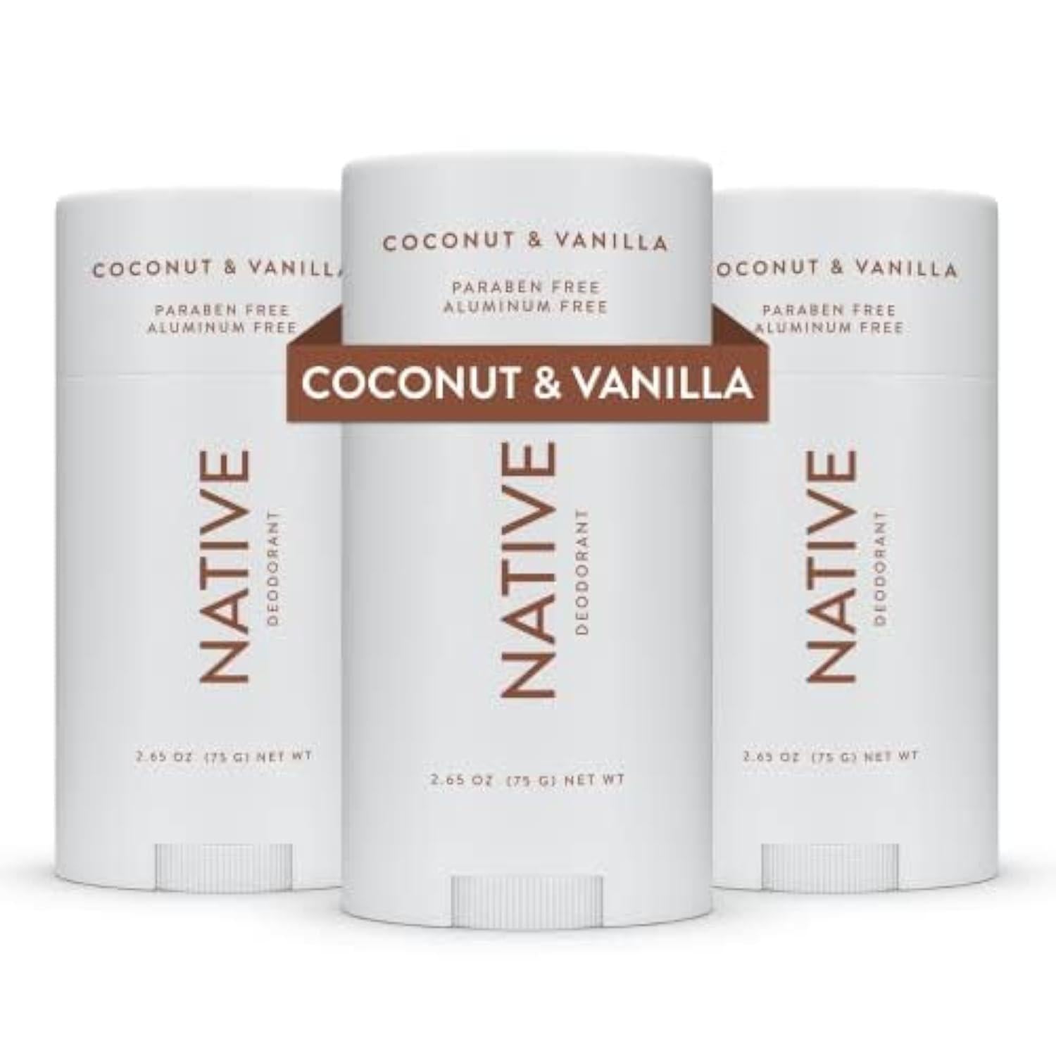 Native Deodorant Contains Naturally Derived Ingredients, 72 Hour Odor Control | Deodorant For Women And Men, Aluminum Free With Baking Soda, Coconut Oil And Shea Butter | Coconut And Vanilla, 3-Pack,