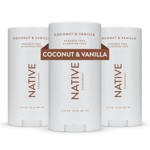 Native Deodorant Contains Naturally Derived Ingredients, 72 Hour Odor Control | Deodorant For Women And Men, Aluminum Free With Baking Soda, Coconut Oil And Shea Butter | Coconut And Vanilla, 3-Pack,