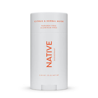 Native Native Deodorant | Natural Deodorant For Men, Aluminum Free With Baking Soda, Probiotics, Coconut Oil And Shea Butter | Citrus And Herbal Musk