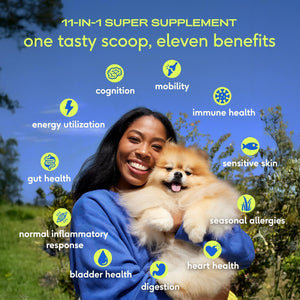 Native Pet 11-in-1 Multivitamin Powder for Dogs, Collagen, Glucosamine, Probiotics, 60 Scoops