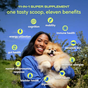 Native Pet 11-in-1 Dog Multivitamin Powder, Collagen, Glucosamine, Omega & Probiotics, 120 Scoops Food Topper