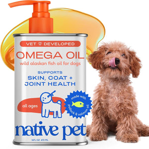 Native Pet Omega 3 Salmon Oil 16 oz for Dogs and Cats Supports Skin Coat and Joint Health Fast Absorbing
