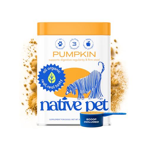 Native Pet Organic Pumpkin Powder for Dogs 30 Scoops Digestive Supplement for Diarrhea Constipation